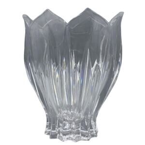 EUC Vintage Gorham Lotus Flower 6" Vase Clear Heavy